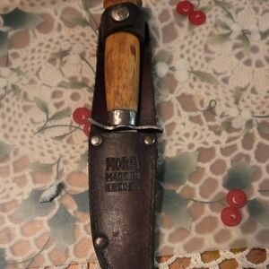 Morra Antique Sweden Kj andersson Knife And Leather Sheath 4 Inch 7.5 With Handl